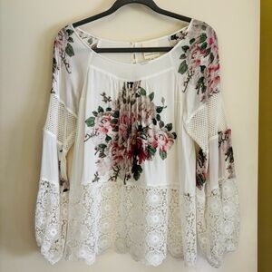 Tracy Reese for Anthropologie Floral Lace Garden Girl Chic XS Blouse